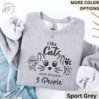 I Like Cats and Maybe 3 People Sweatshirt, Funny Cat Lover Sweater, Cat Mom Shirt, Women Cat Lover T-Shirt, Dad Cat Shirt