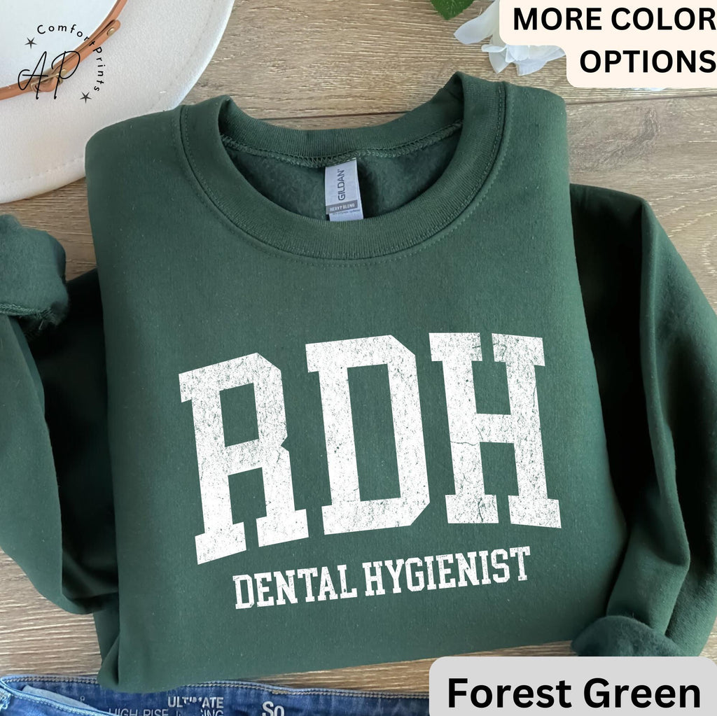 RDH Dental Hygienist Sweatshirt, Gift for Hygiene Student Graduation Sweater, Dentist Office Staff Hoodie