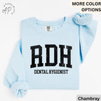 RDH Dental Hygienist Comfort Colors® Sweatshirt, Gift for Hygiene Student Graduation Sweater, Dentist Office Staff
