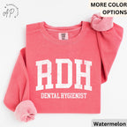 RDH Dental Hygienist Comfort Colors® Sweatshirt, Gift for Hygiene Student Graduation Sweater, Dentist Office Staff