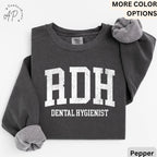 RDH Dental Hygienist Comfort Colors® Sweatshirt, Gift for Hygiene Student Graduation Sweater, Dentist Office Staff