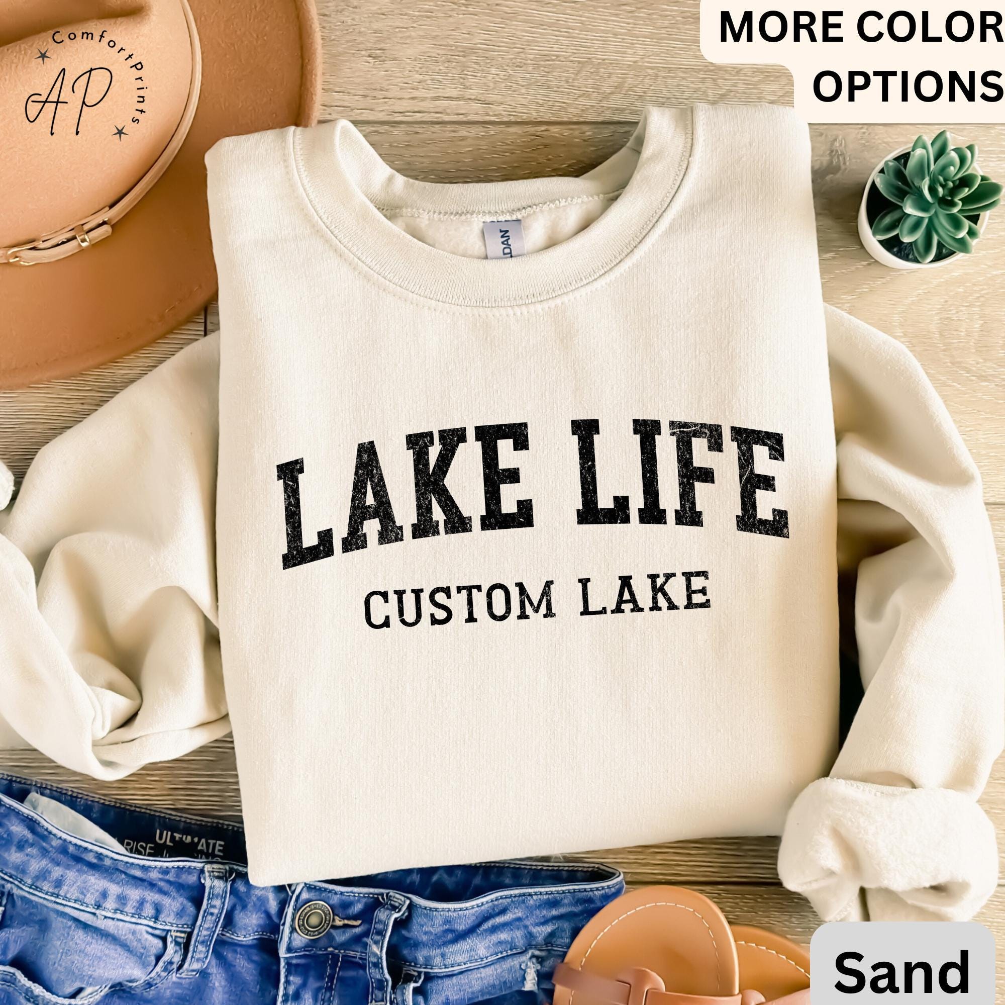 Personalized Lake Life Sweatshirt, Custom Lake House Sweater, Lake Vacation Hoodie, Gift for Travel Lover