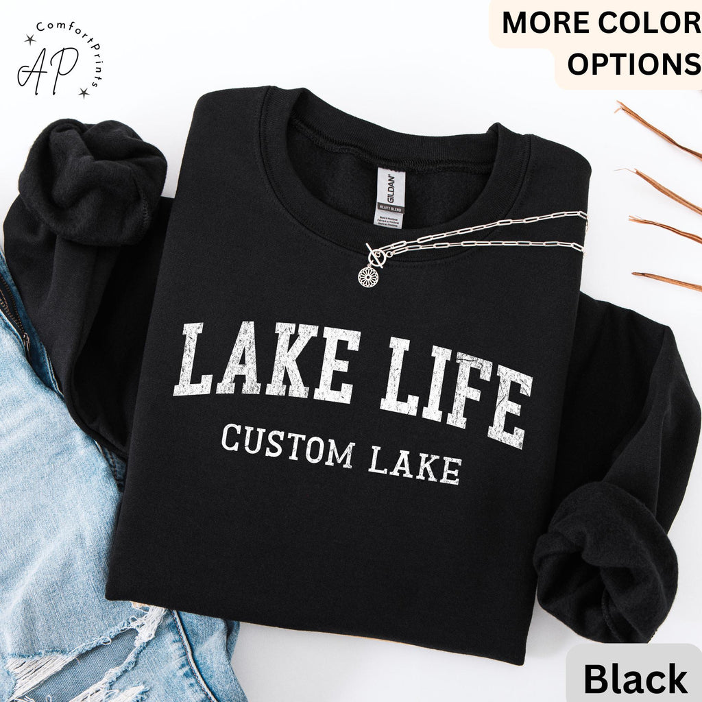 Personalized Lake Life Sweatshirt, Custom Lake House Sweater, Lake Vacation Hoodie, Gift for Travel Lover