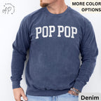 Pop Pop Comfort Colors® Sweatshirt, Promoted to Grandpa Sweater, Gift For Father's Day, New Grandpa Baby Announcement