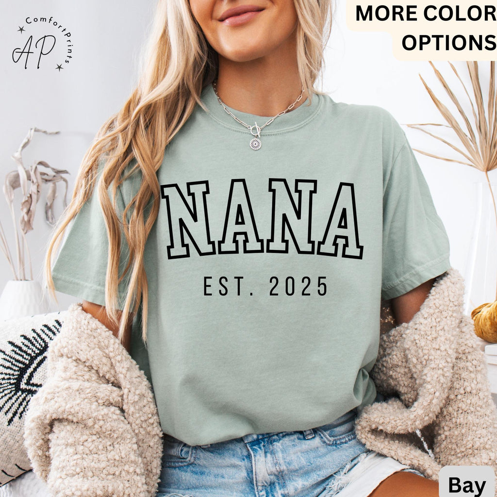 Nana Comfort Colors® T-Shirt, Gift for Nana, Mothers Day Gift, Pregnancy Announcement Shirt, Baby Reveal Nana, Granny Gift