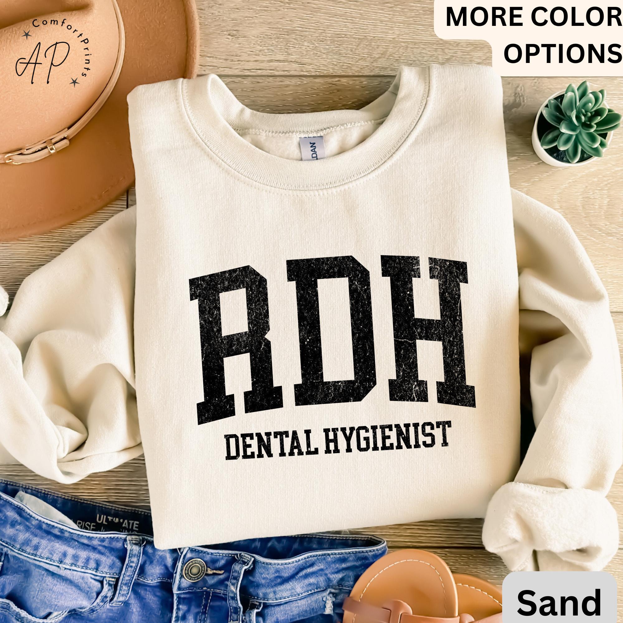 RDH Dental Hygienist Sweatshirt, Gift for Hygiene Student Graduation Sweater, Dentist Office Staff Hoodie