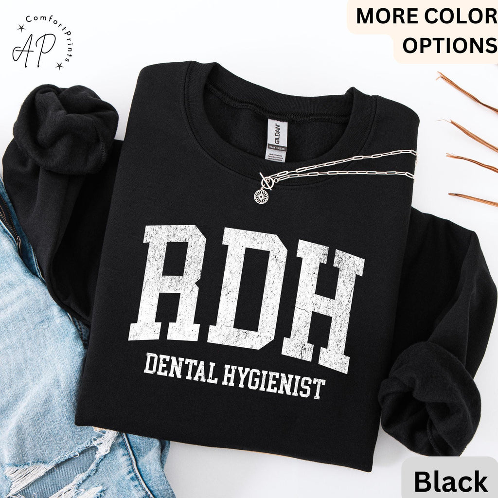 RDH Dental Hygienist Sweatshirt, Gift for Hygiene Student Graduation Sweater, Dentist Office Staff Hoodie