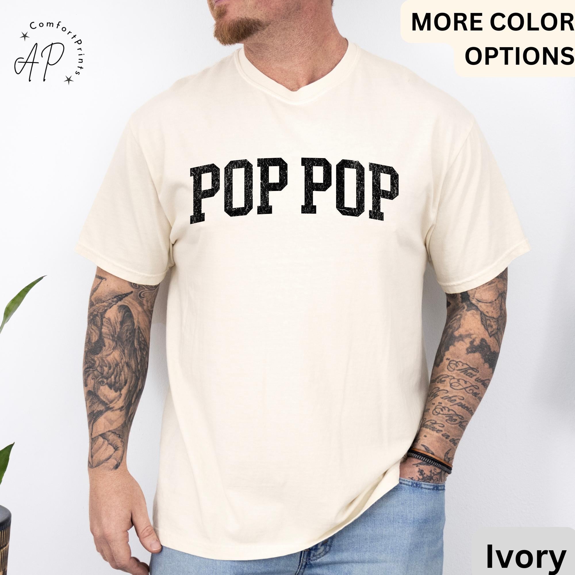 Pop Pop Comfort Colors® T-Shirt, Promoted to Grandpa Shirt, Gift For Father's Day Tee, New Grandpa Baby Announcement