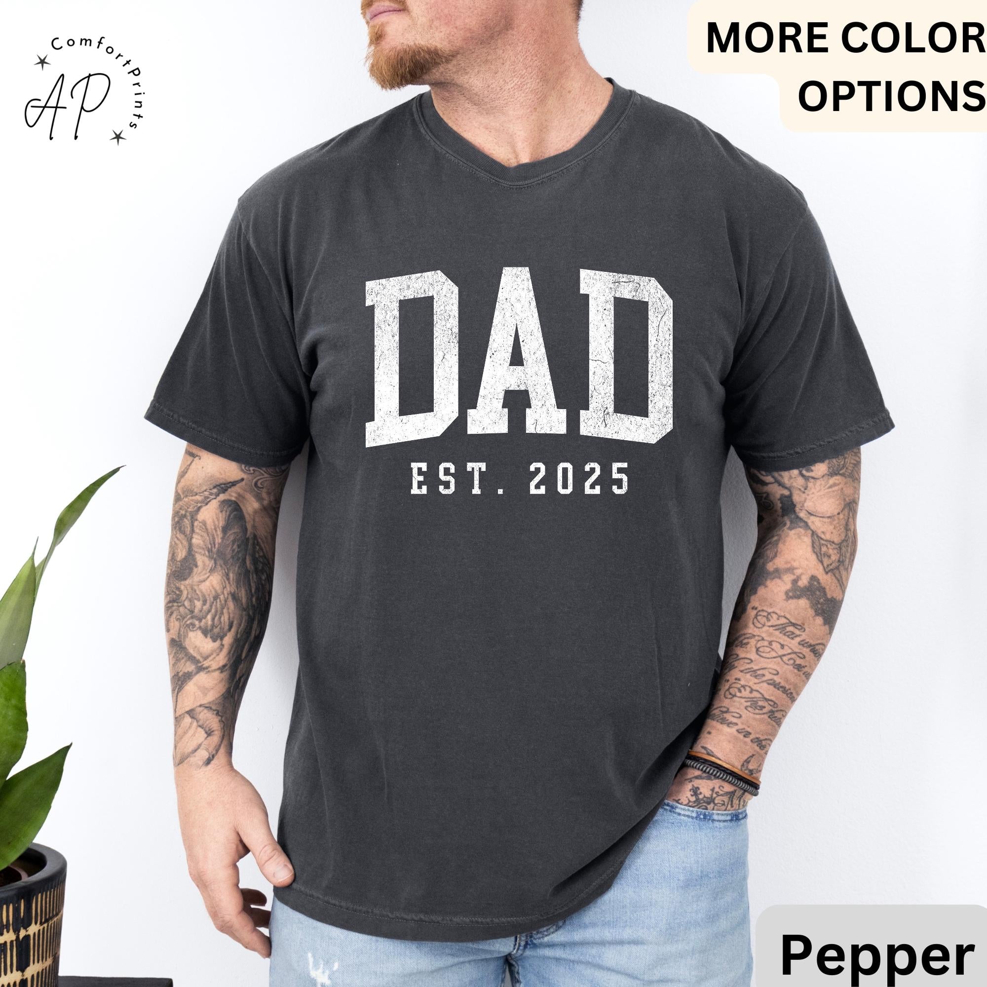Dad Est Comfort Colors® T-Shirt, Gifts for Dad Shirt, Promoted To Dad Tee, First Time Father, Dada Shirt