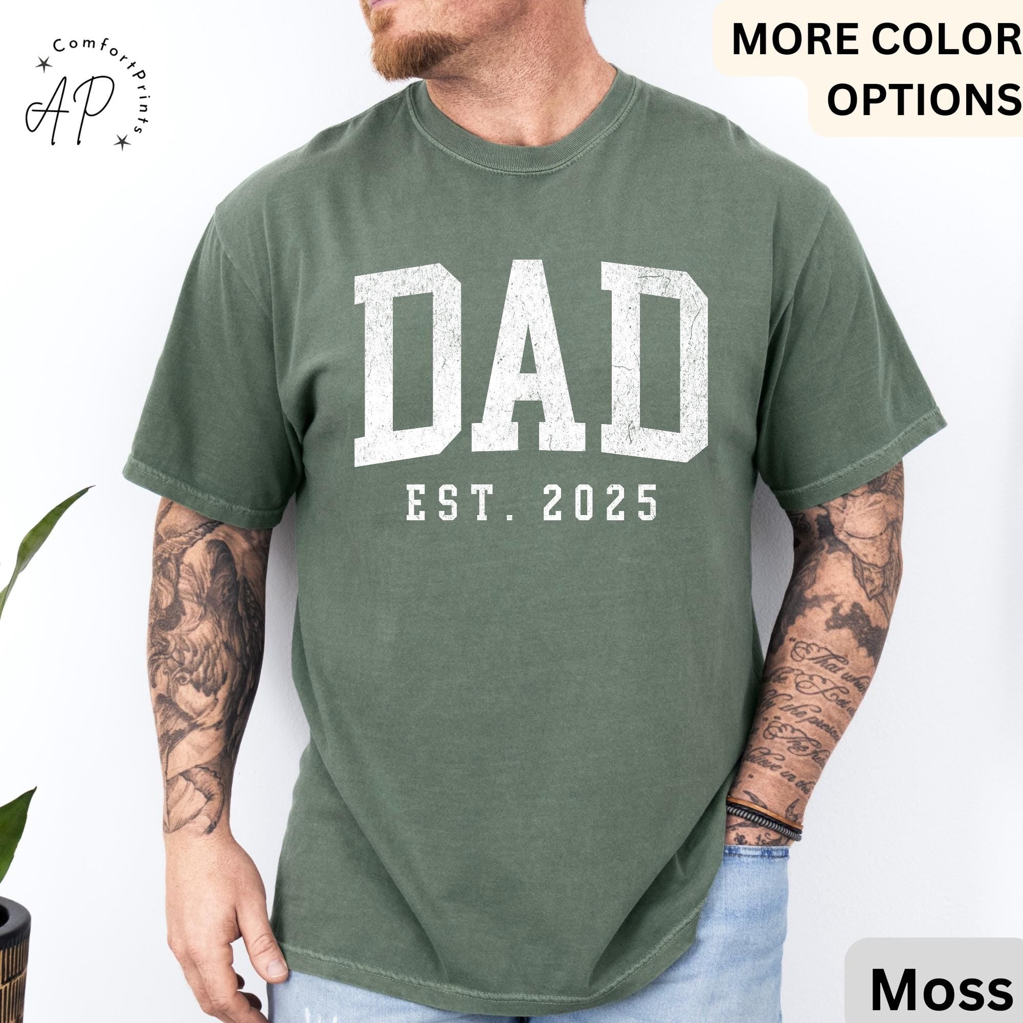 Dad Est Comfort Colors® T-Shirt, Gifts for Dad Shirt, Promoted To Dad Tee, First Time Father, Dada Shirt