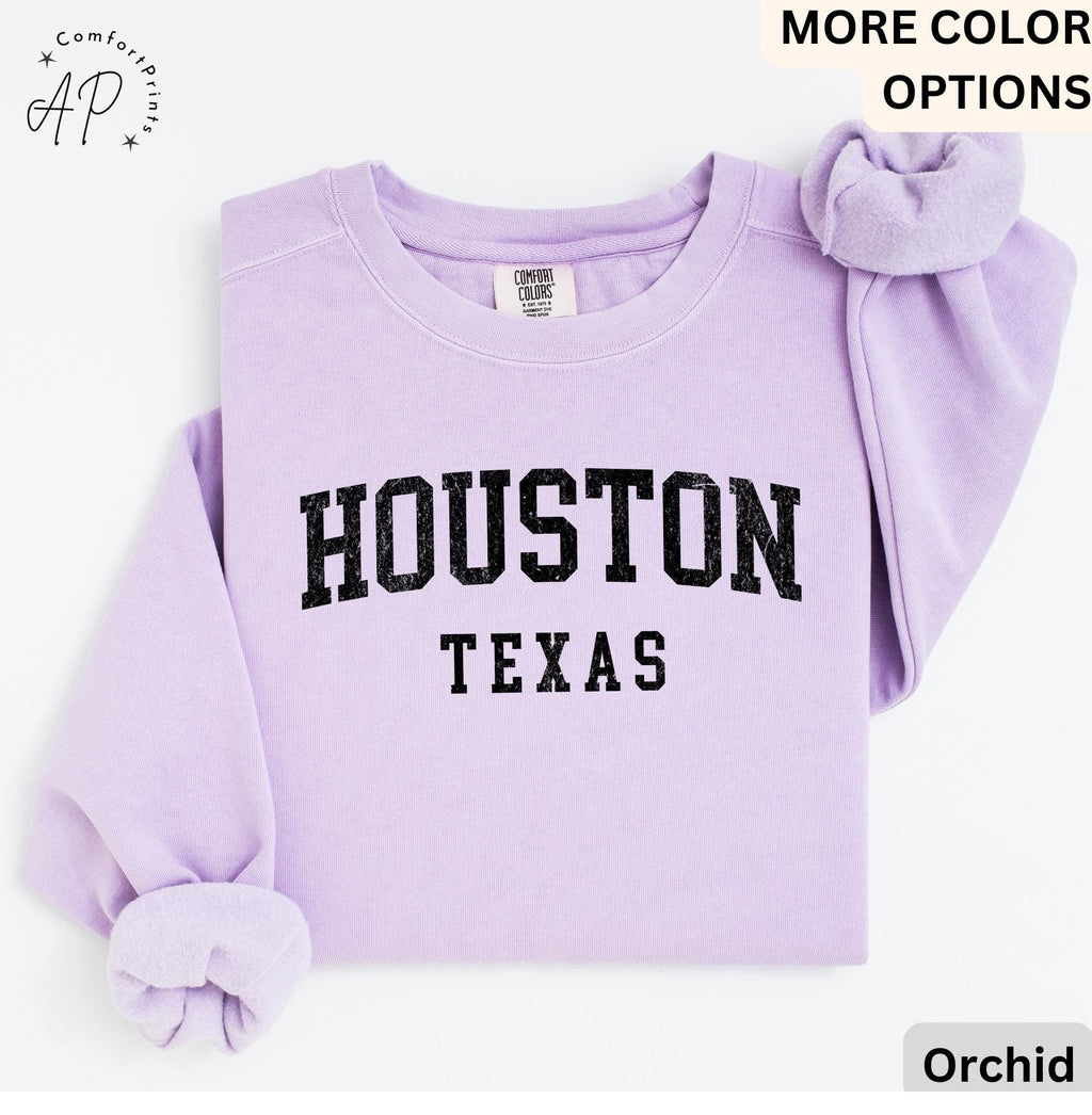 Houston Texas Comfort Colors® Sweater, Houston Texas Sweatshirt, Gift for Houston Texas, City Of Texas