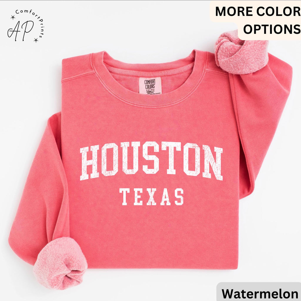 Houston Texas Comfort Colors® Sweater, Houston Texas Sweatshirt, Gift for Houston Texas, City Of Texas