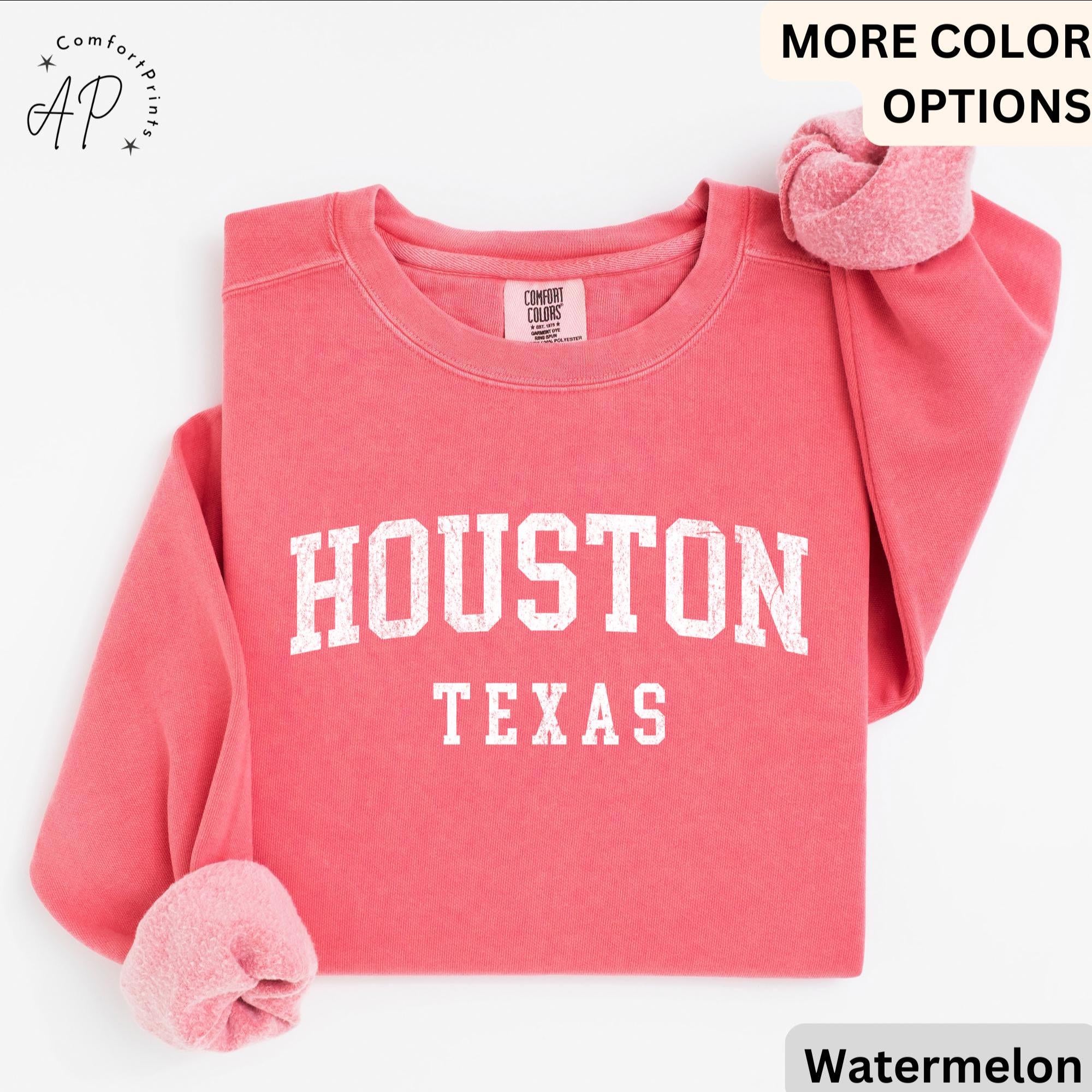 Houston Texas Comfort Colors® Sweater, Houston Texas Sweatshirt, Gift for Houston Texas, City Of Texas