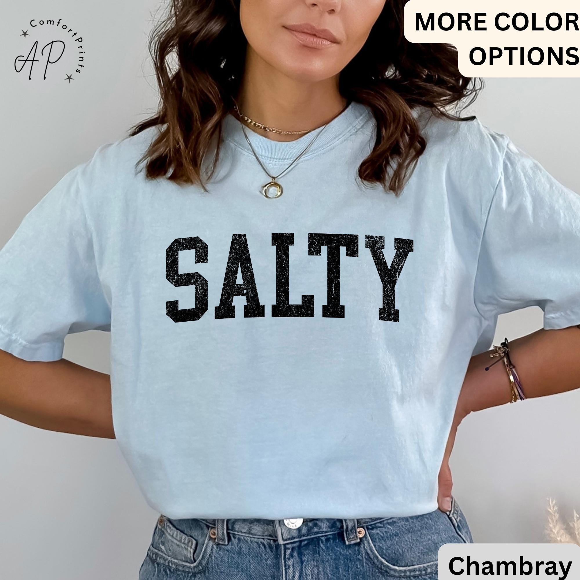 Salty Comfort Colors® Shirt, Trendy Beach T-Shirt, Summer Vacation Tee, Trendy Beach