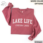 Personalized Lake Life Comfort Colors® Long Sleeve T-Shirt, Custom Lake House Long Sleeve Shirt, Lake Vacation, Gift for Travel Lover