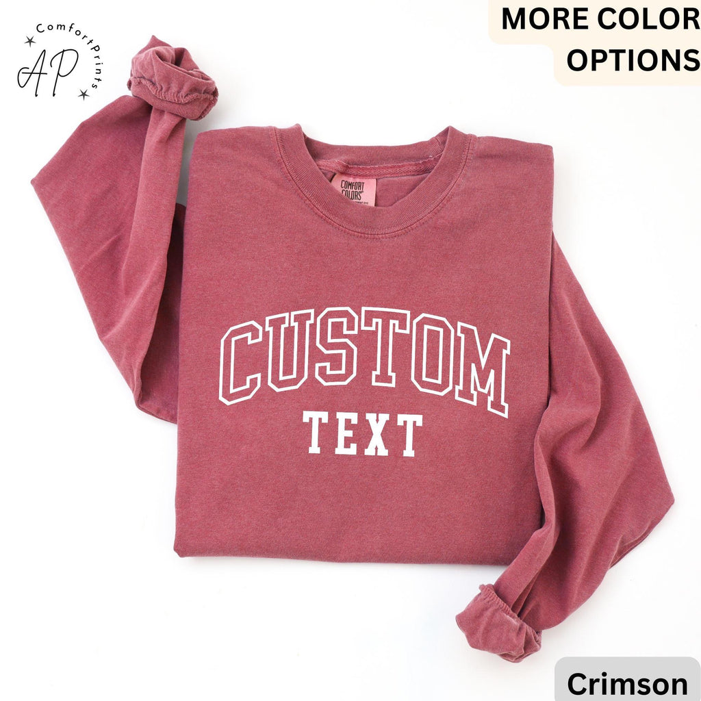 Custom Text Comfort Colors® Long Sleeve T-Shirt, Custom Shirt, Personalized Long-Sleeve Shirt, Your Text Shirt, Custom Long Sleeve
