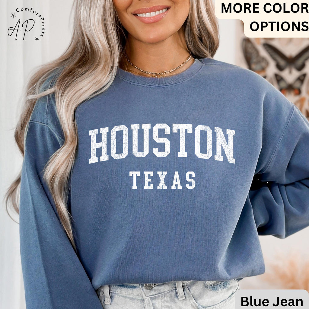 Houston Texas Comfort Colors® Sweater, Houston Texas Sweatshirt, Gift for Houston Texas, City Of Texas