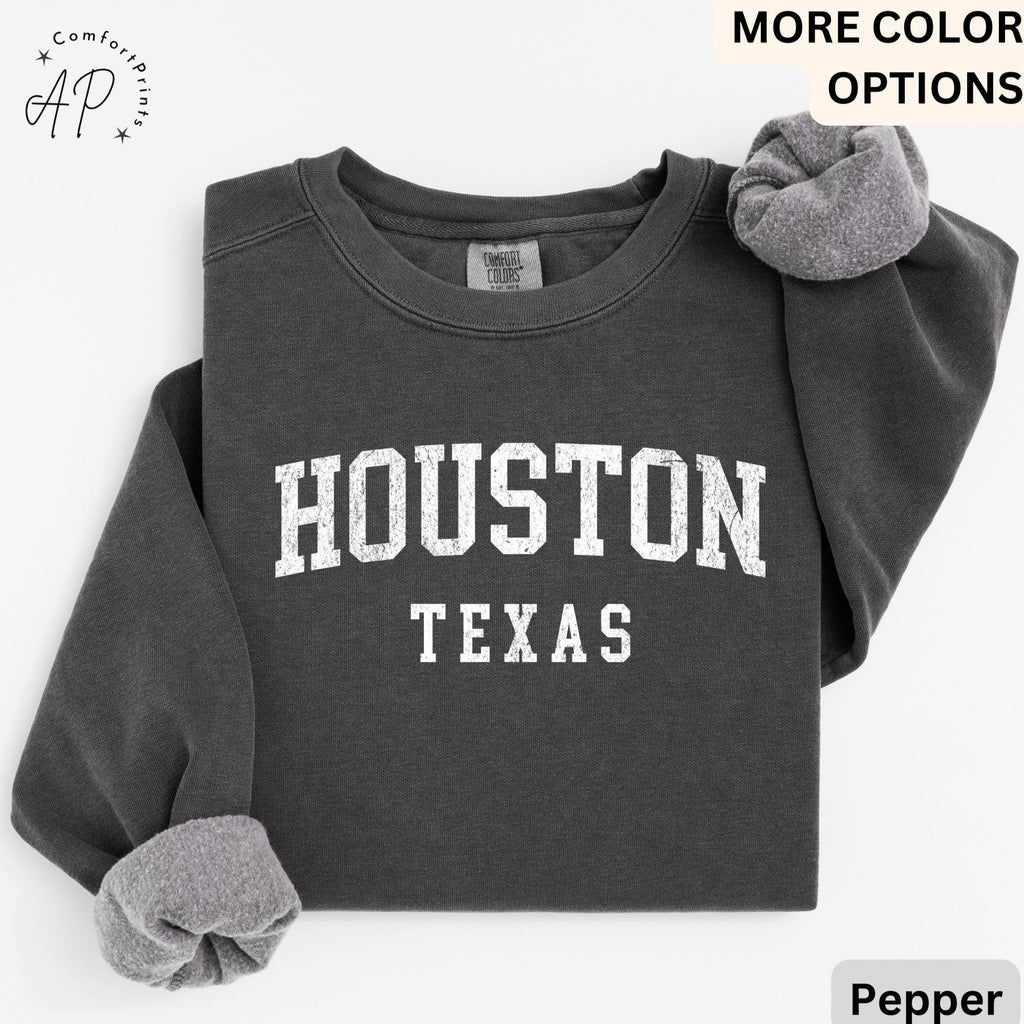 Houston Texas Comfort Colors® Sweater, Houston Texas Sweatshirt, Gift for Houston Texas, City Of Texas