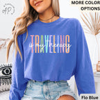 Travel Is My Therapy Comfort Colors® Long Sleeve T-Shirt, Travel Buddies Shirt, Gift for Traveler, Travel Lover