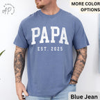 Papa Est Comfort Colors® T-Shirt, Gifts for Dad Shirt, Promoted To Dad Tee, Pregnancy Reveal Father, Gift for Daddy