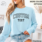 Custom Text Comfort Colors® Long Sleeve T-Shirt, Custom Shirt, Personalized Long-Sleeve Shirt, Your Text Shirt, Custom Long Sleeve
