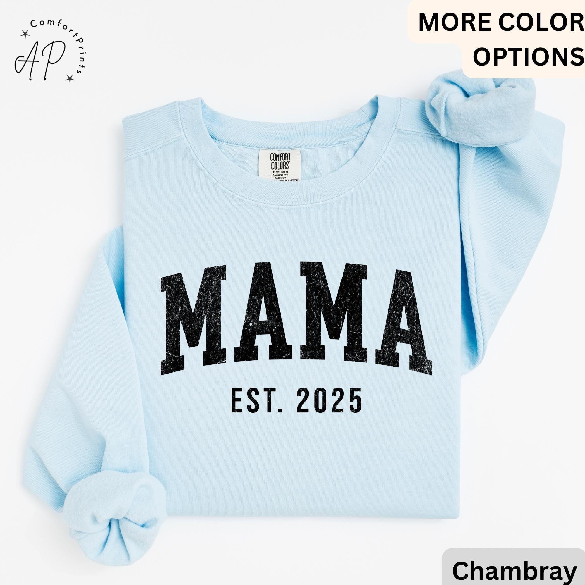 Custom Mama Comfort Colors Sweatshirt: Est. 2026 Pregnancy Announcement