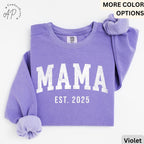 Custom Mama Comfort Colors Sweatshirt: Est. 2026 Pregnancy Announcement