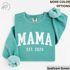 Custom Mama Comfort Colors Sweatshirt: Est. 2026 Pregnancy Announcement