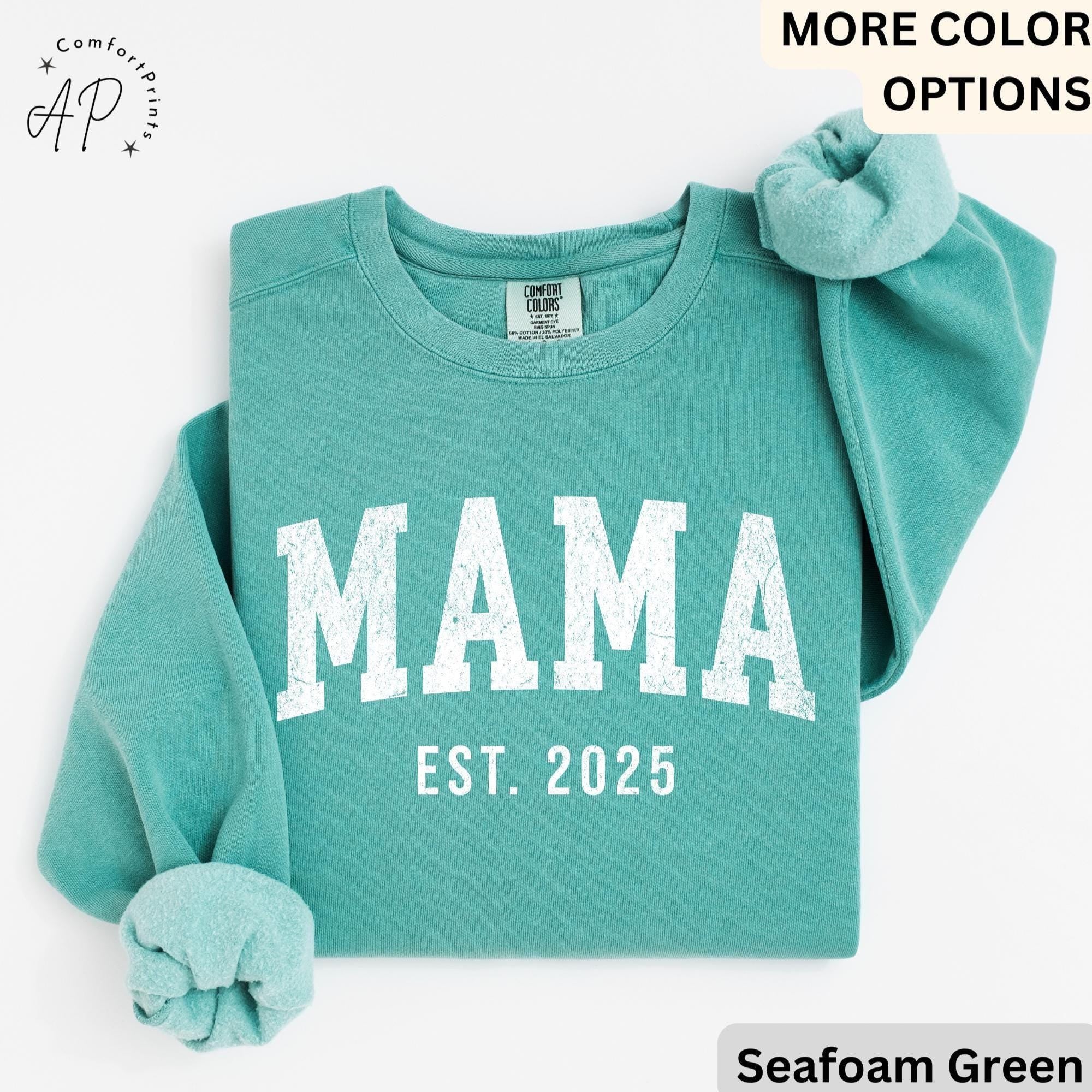Custom Mama Comfort Colors Sweatshirt: Est. 2026 Pregnancy Announcement