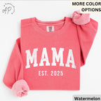 Custom Mama Comfort Colors Sweatshirt: Est. 2026 Pregnancy Announcement
