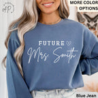 Future Mrs. Comfort Colors Sweatshirt, Bride Sweater, Personalized Engagement, Gift for Her