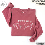 Future Mrs. Comfort Colors Long Sleeve Shirt, Bride Long-Sleeve, Personalized Engagement, Gift for Her