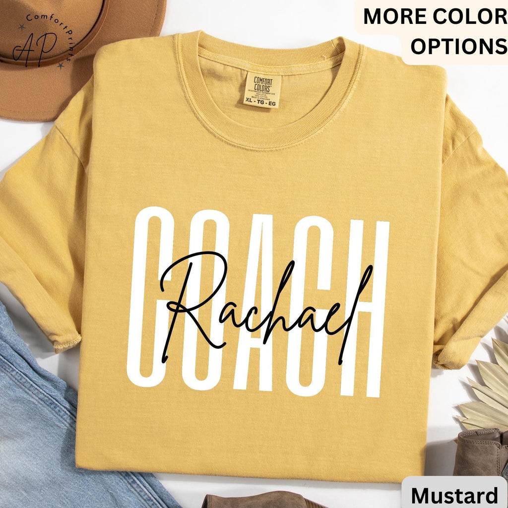 Personalized Cheer Coach Comfort Colors Shirt: Game Day Tee
