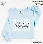 Personalized Coach Comfort Colors Sweatshirt: Custom Cheerleading Gift