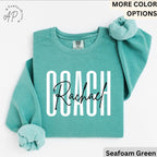 Personalized Coach Comfort Colors Sweatshirt: Custom Cheerleading Gift