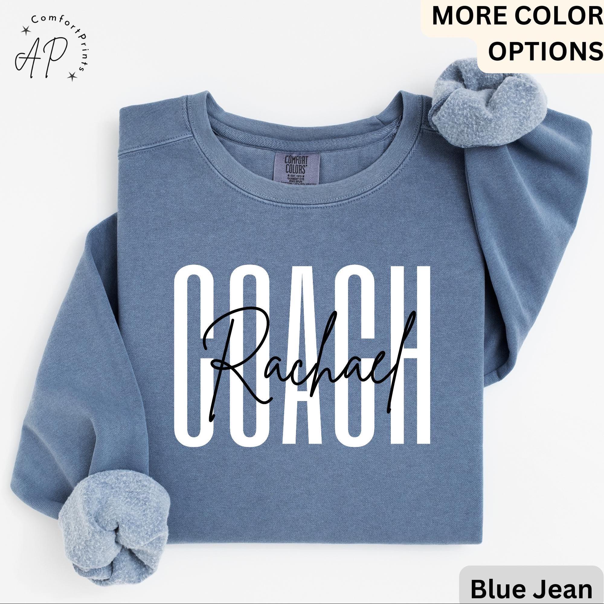 Personalized Coach Comfort Colors Sweatshirt: Custom Cheerleading Gift