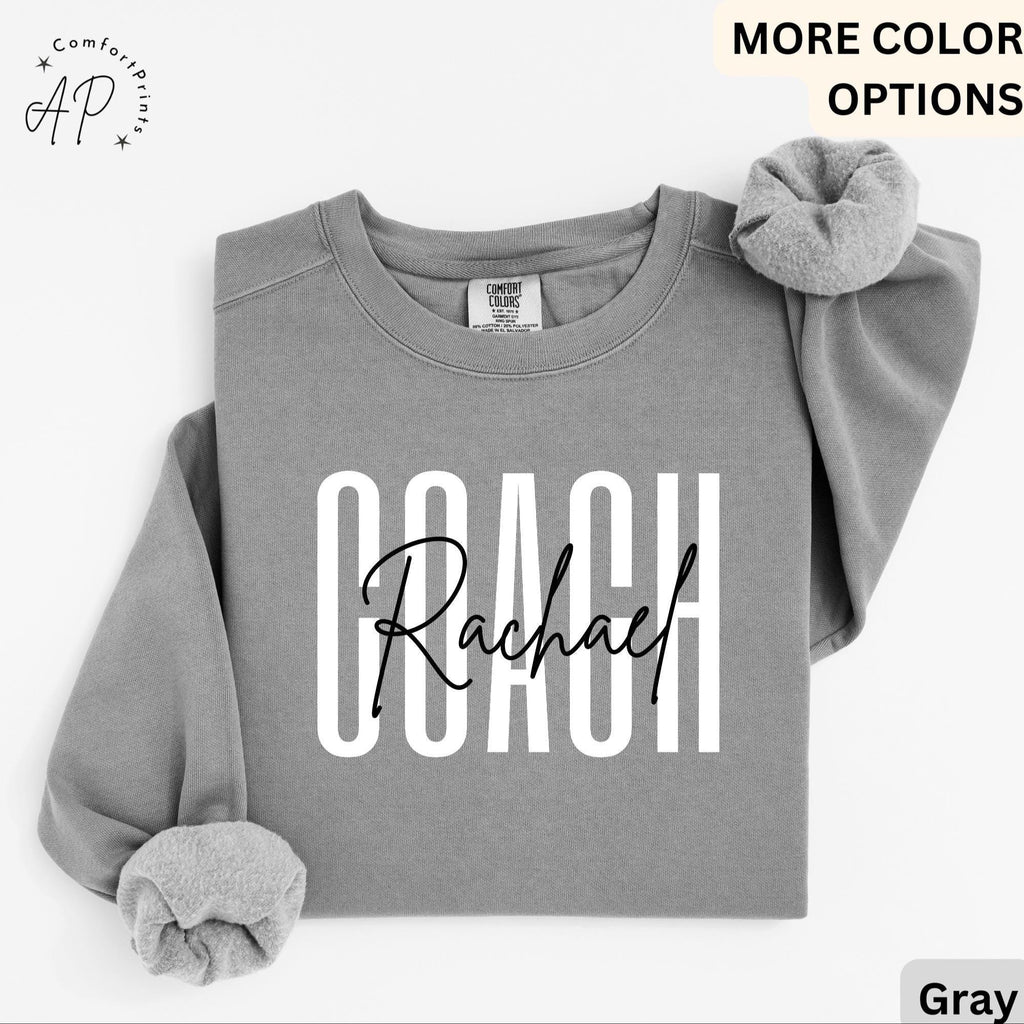 Personalized Coach Comfort Colors Sweatshirt: Custom Cheerleading Gift