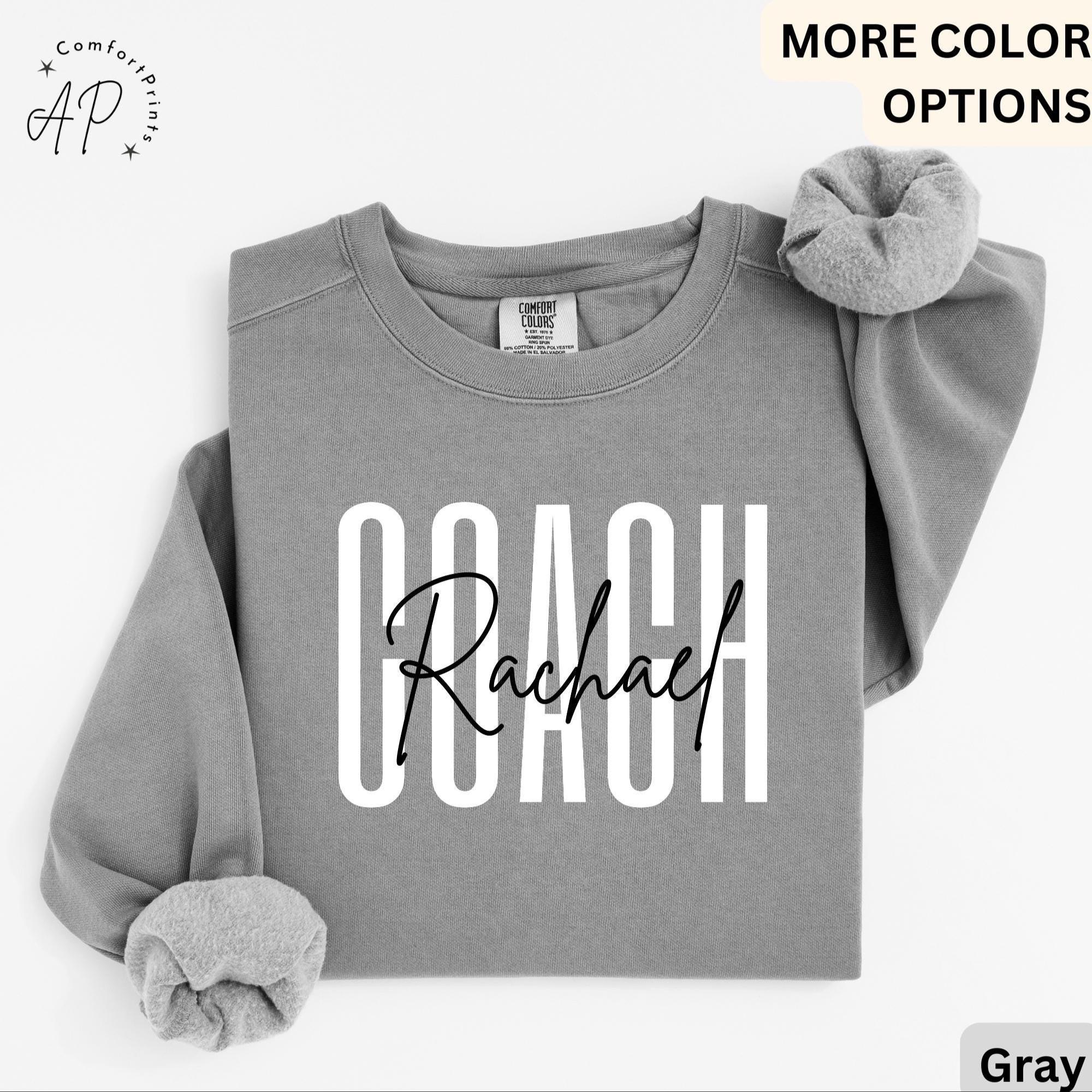 Personalized Coach Comfort Colors Sweatshirt: Custom Cheerleading Gift