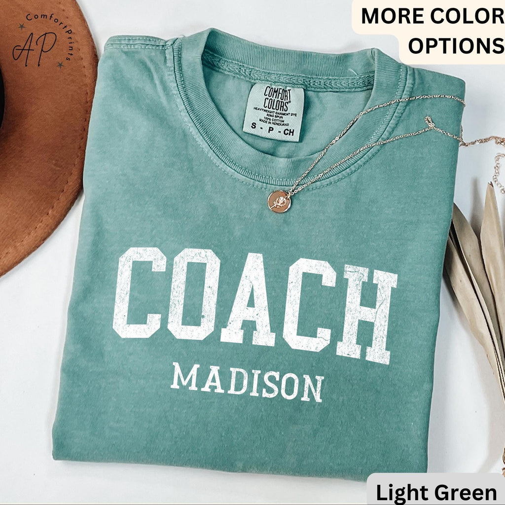 Personalized Cheer Coach Comfort Colors T-Shirt: Custom Game Day Tee