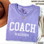 Personalized Cheer Coach Comfort Colors T-Shirt: Custom Game Day Tee
