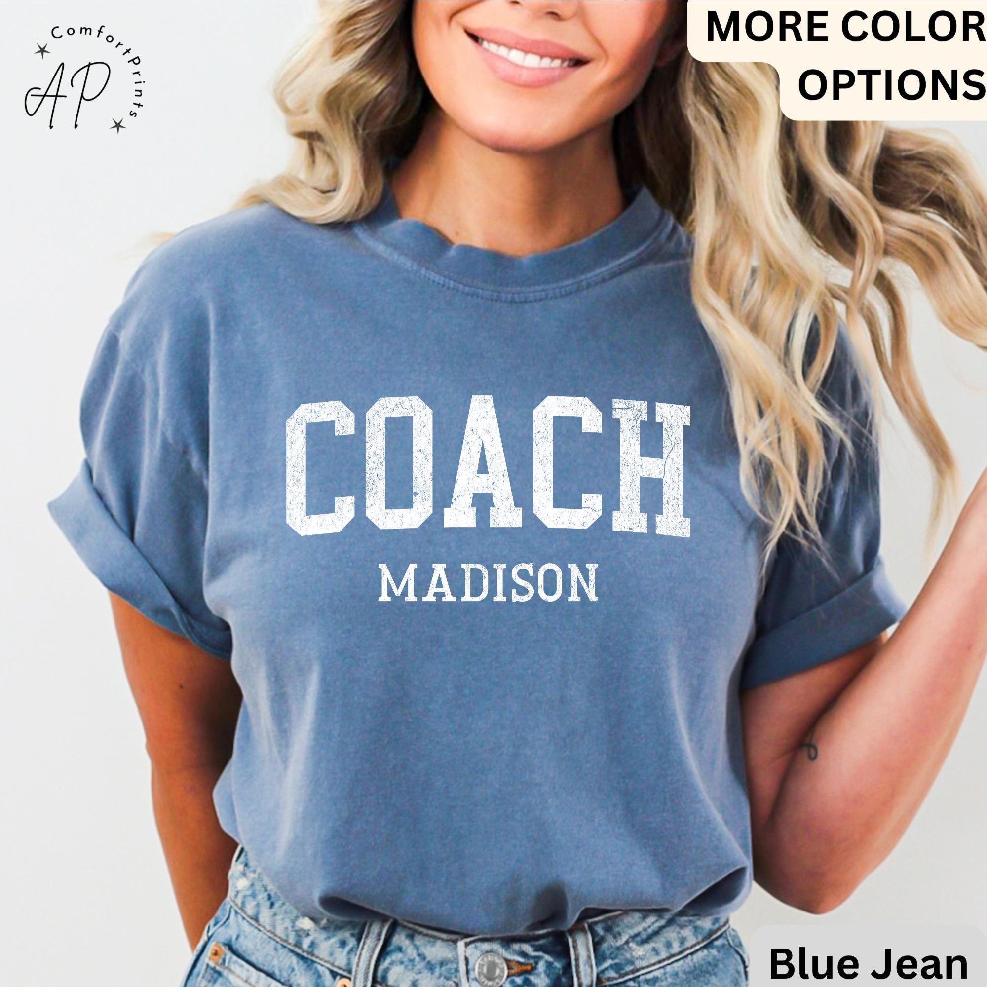Personalized Cheer Coach Comfort Colors T-Shirt: Custom Game Day Tee