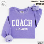 Personalized Coach Comfort Colors Sweatshirt: Custom Cheerleading Gift