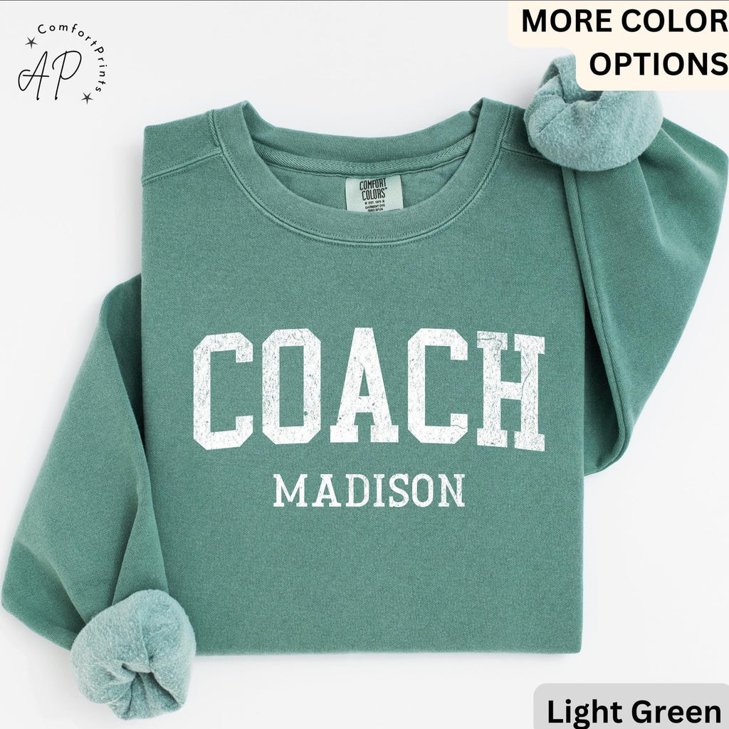 Personalized Coach Comfort Colors Sweatshirt: Custom Cheerleading Gift