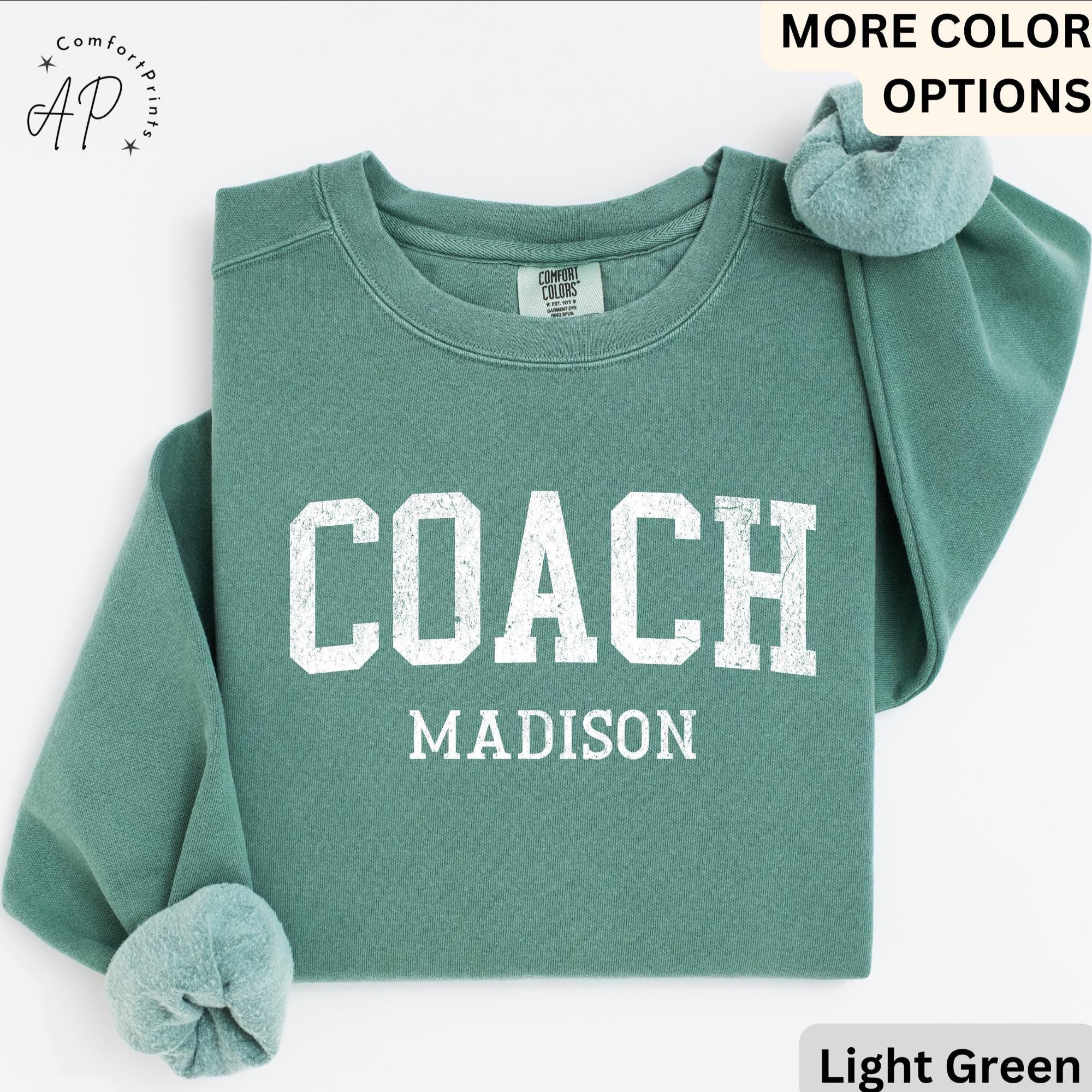 Personalized Coach Comfort Colors Sweatshirt: Custom Cheerleading Gift