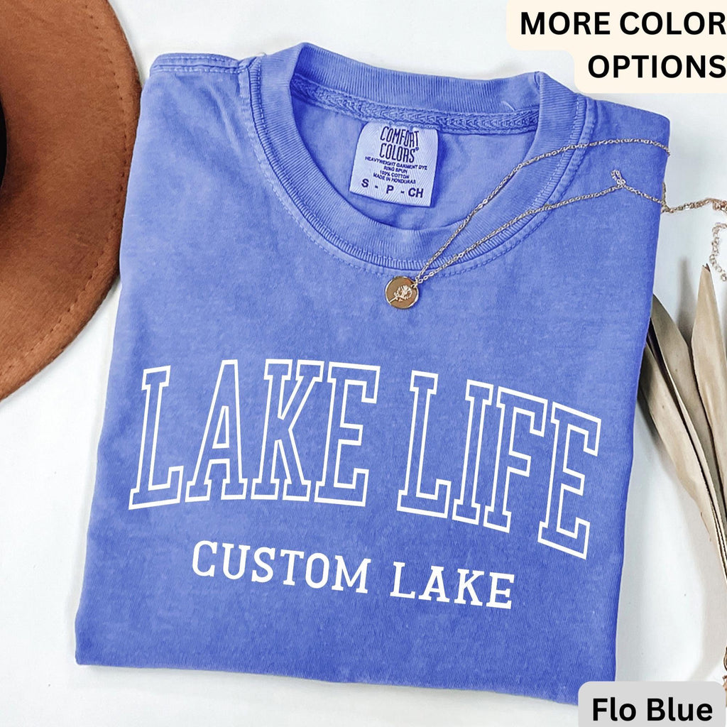 Personalized Lake Life Comfort Colors® T-Shirt, Custom Lake House Shirt, Lake Vacation Tee, Gift for Lake Lovers