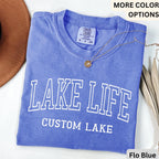 Personalized Lake Life Comfort Colors® T-Shirt, Custom Lake House Shirt, Lake Vacation Tee, Gift for Lake Lovers