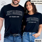 25th Anniversary T-Shirt: Married 25 Years Ago - Matching Couple Tees
