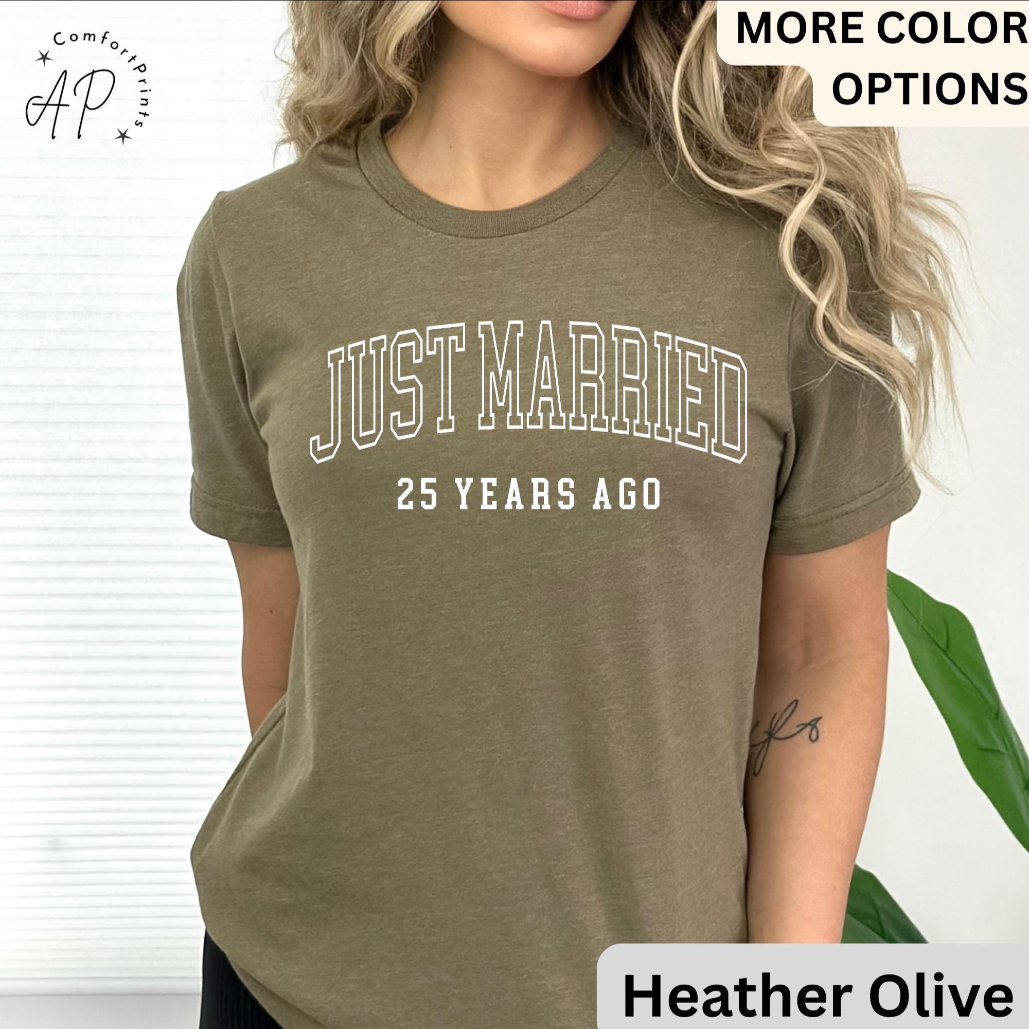 25th Anniversary T-Shirt: Married 25 Years Ago - Matching Couple Tees