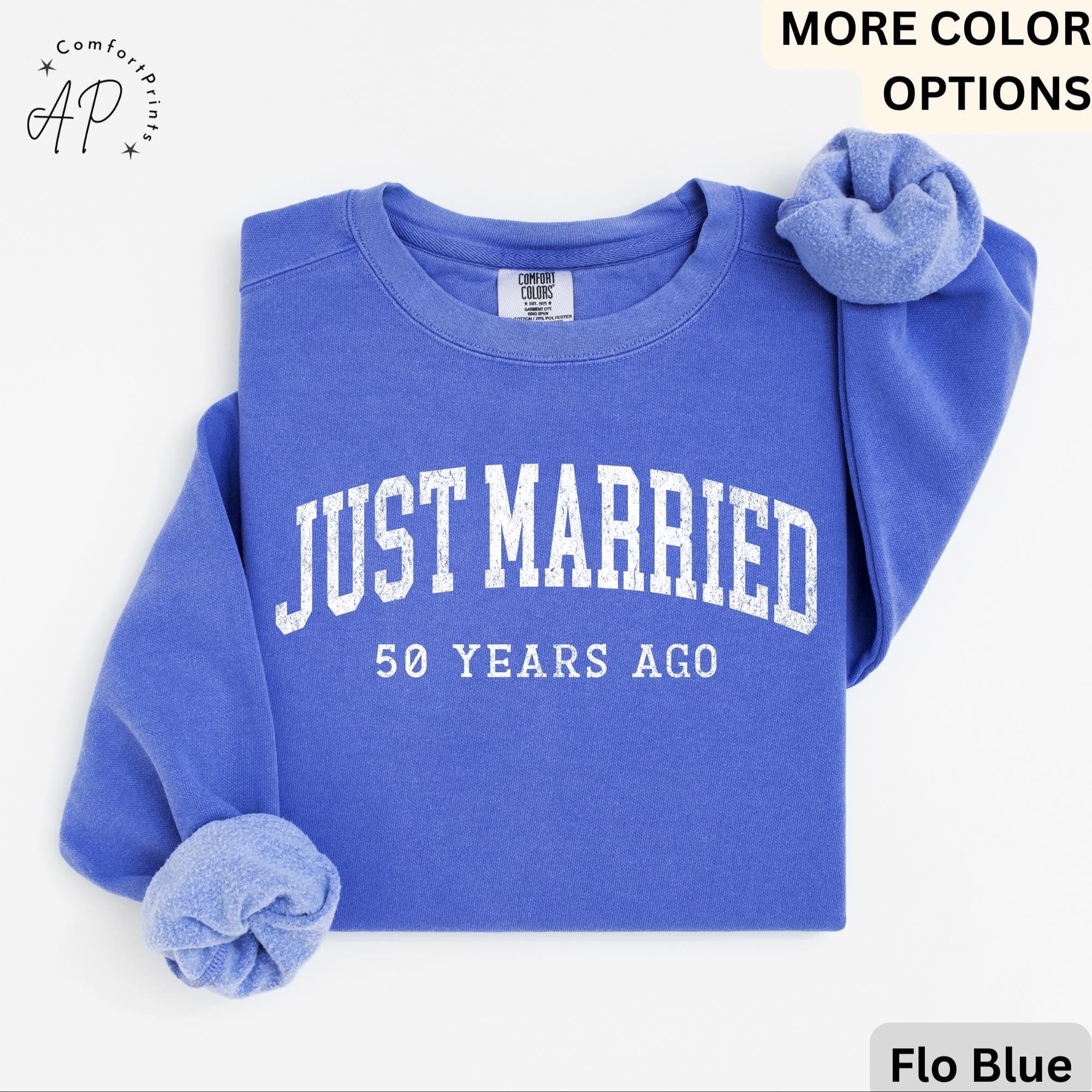 Personalized Wedding Anniversary Comfort Colors® Sweatshirt, Custom Just Married Years Ago Sweater, Matching Couple