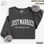 Personalized Wedding Anniversary Comfort Colors® Sweatshirt, Custom Just Married Years Ago Sweater, Matching Couple